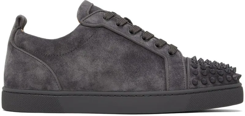 Christian Louboutin Gray Louis Junior Spikes Orlato Low-Top Sneakers (3160934)