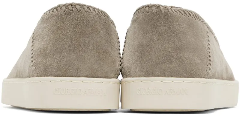 Giorgio Armani Blue Suede Slip-On Sneakers (X2X141 XM968)