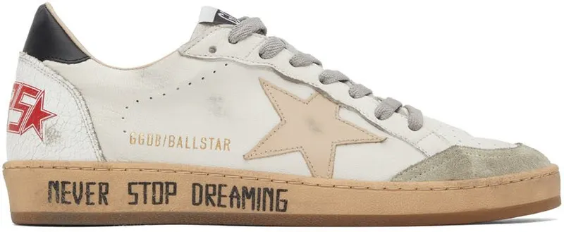 Golden Goose White & Gray Ball Star Sneakers (GMF00117.F002510.10640)