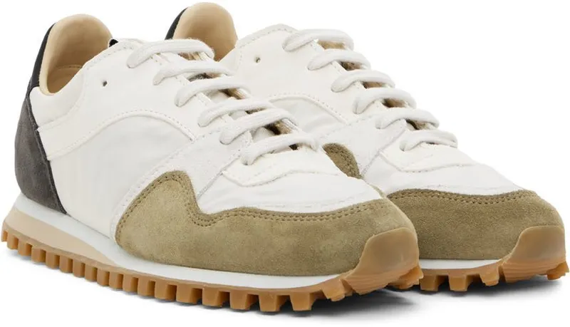 Spalwart White & Khaki Marathon Trail Low Mix Sneakers (97037760640)