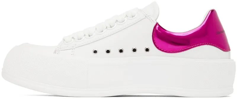 Alexander McQueen White & Pink Oversized Sneakers (716636WICEL)