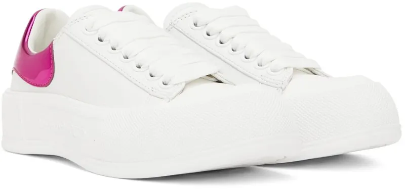 Alexander McQueen White & Pink Oversized Sneakers (716636WICEL)
