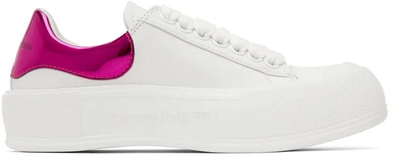 Alexander McQueen White & Pink Oversized Sneakers (716636WICEL)
