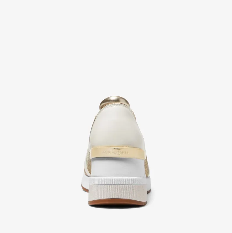 Michael Kors MK Geena Glitter Chain Mesh Slip-On Trainer – Pale Gold (43F2GNFP2D-0705)