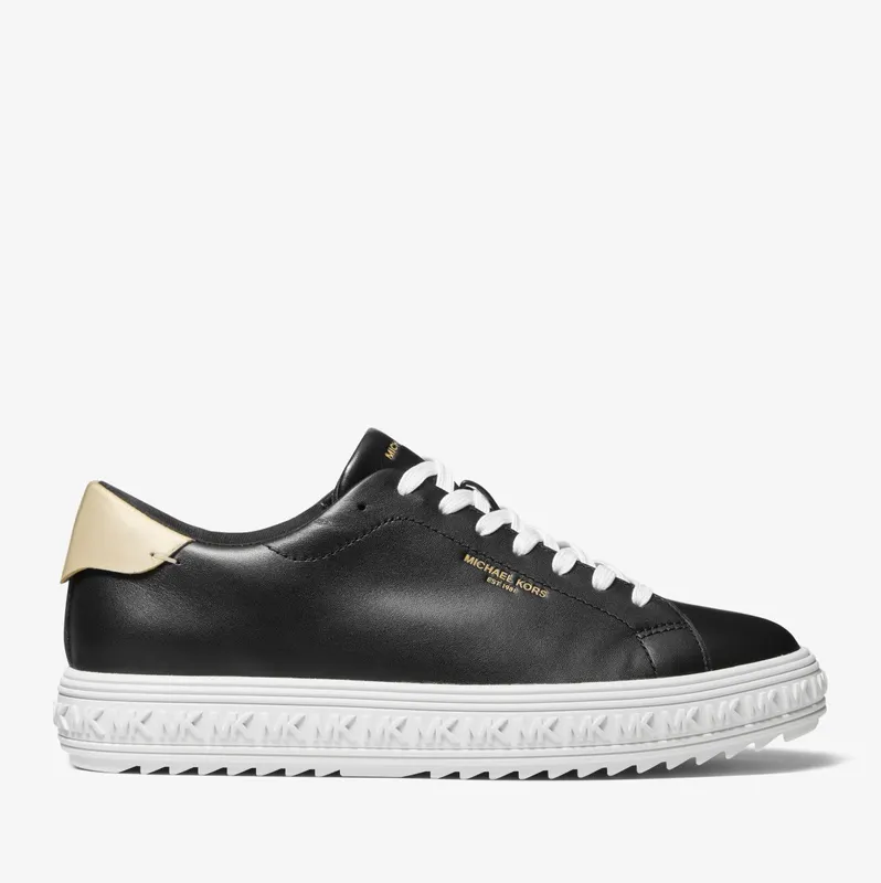 Michael Kors MK Grove Leather Trainers – Black (43F2GVFS6L-0001)