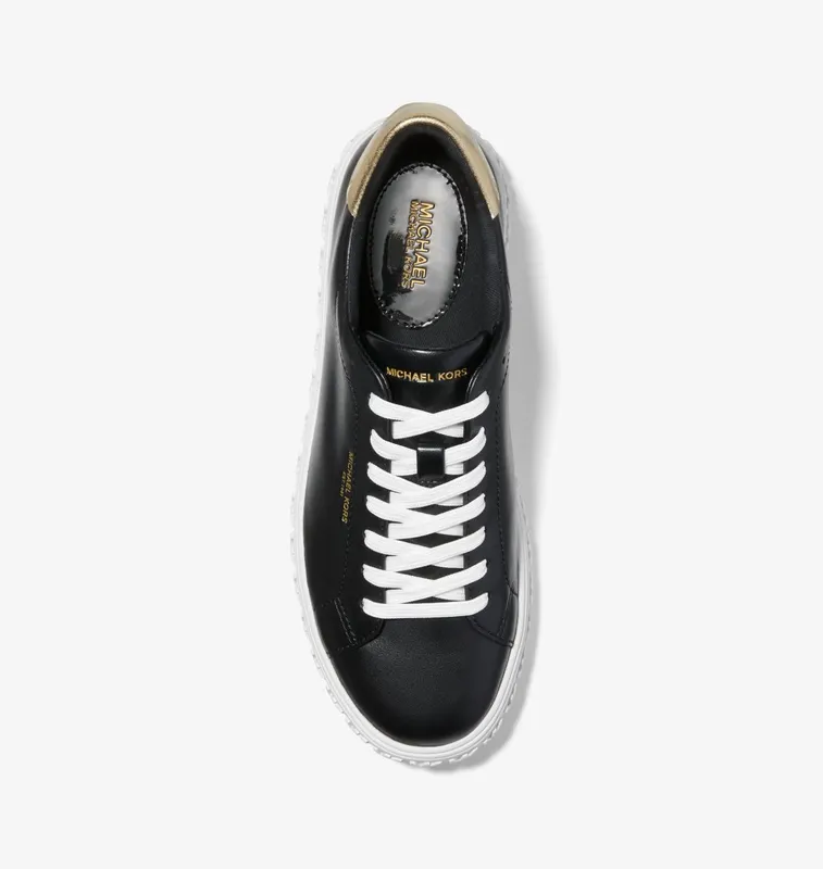Michael Kors MK Grove Leather Trainers – Black (43F2GVFS6L-0001)