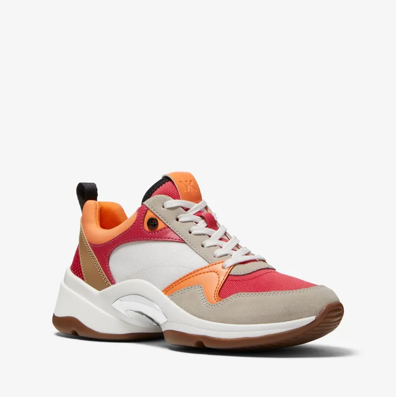 Michael Kors MK Orion Mixed-Media Trainer – Strawberry (43F2ORFS5D-7068)