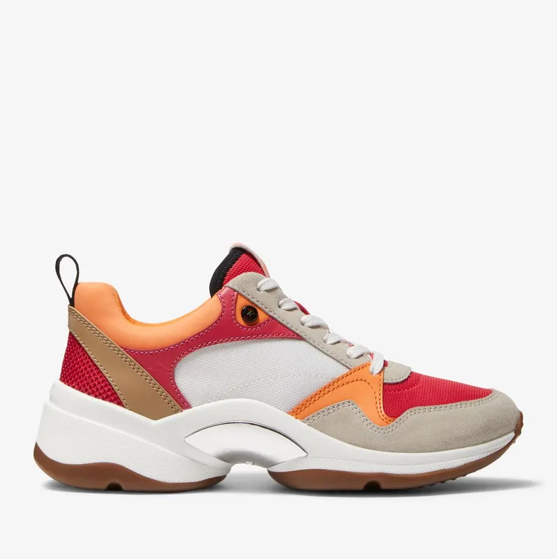 Michael Kors MK Orion Mixed-Media Trainer – Strawberry (43F2ORFS5D-7068)