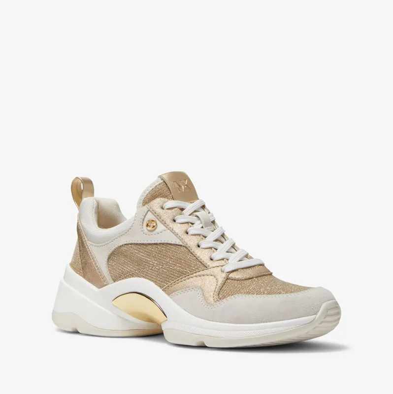 Michael Kors MK Orion Mixed-Media Trainer – Pale Gold (43F2ORFS7D-0705)