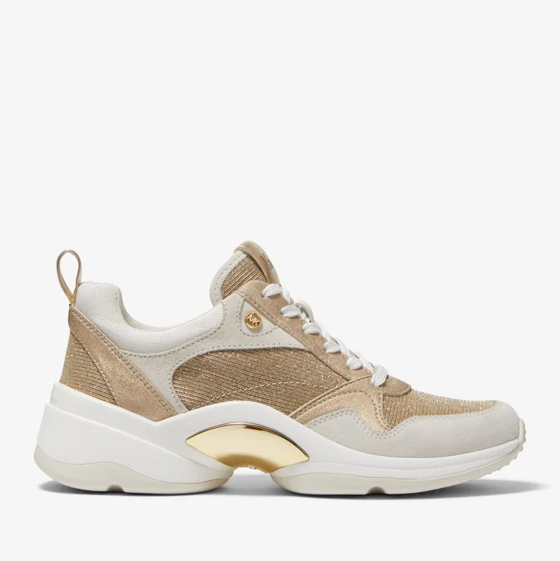 Michael Kors MK Orion Mixed-Media Trainer – Pale Gold (43F2ORFS7D-0705)