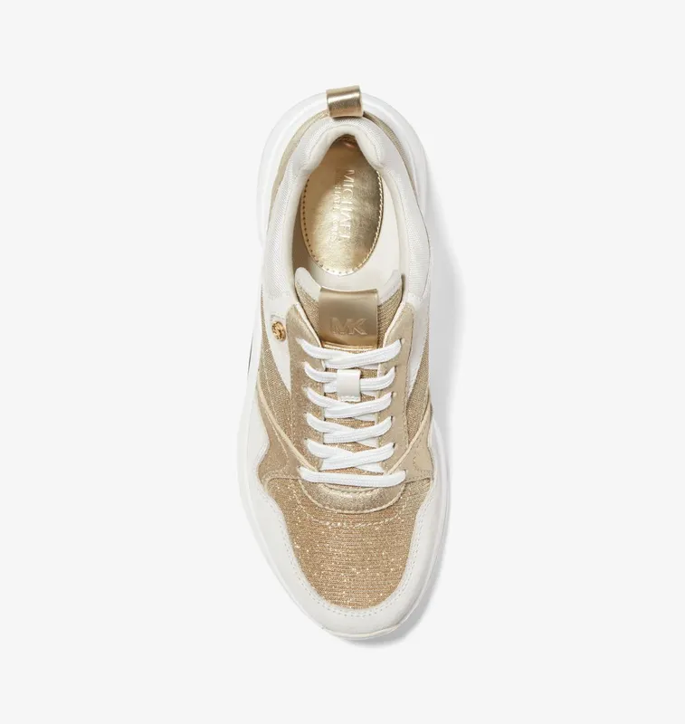 Michael Kors MK Orion Mixed-Media Trainer – Pale Gold (43F2ORFS7D-0705)