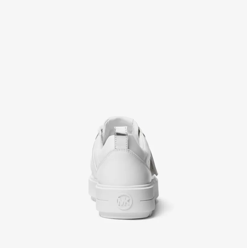 Michael Kors MK Emmett Logo Embellished Leather Trainers – Optic White (43R3EMFS2L-1999)