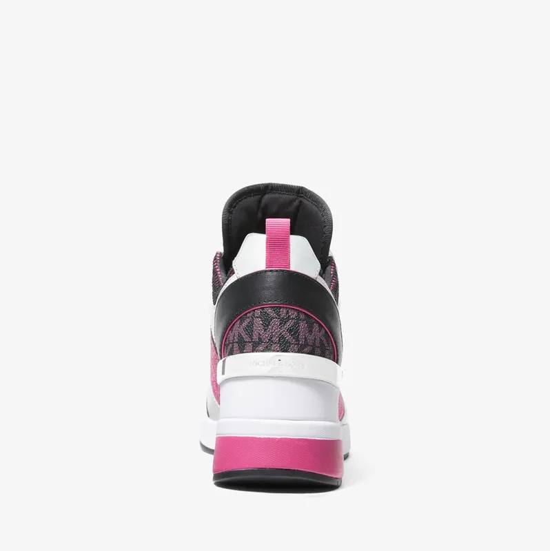 Michael Kors MK Georgie Mixed-Media Trainer – Cerise Multi (43R3GEFS1L-4898)