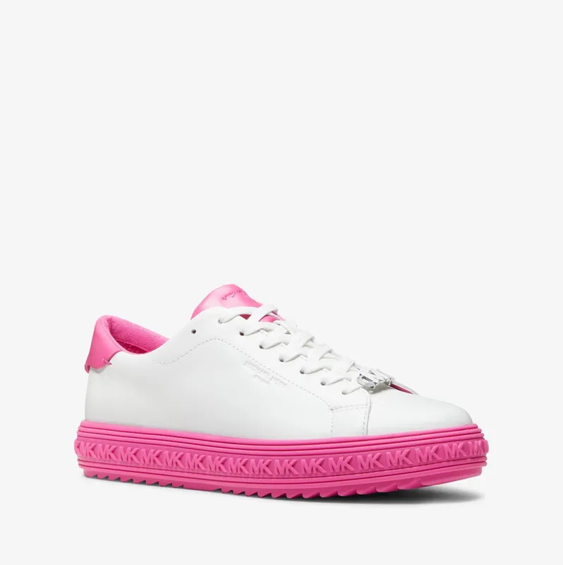 Michael Kors MK Grove Two-Tone Leather Trainers – Cerise Multi (43R3GVFS1L-4898)
