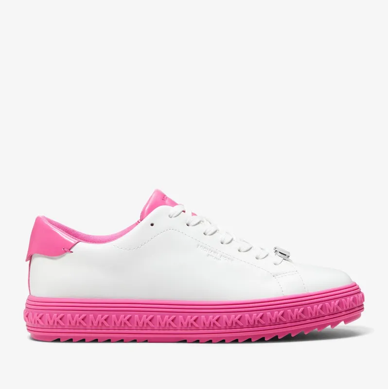 Michael Kors MK Grove Two-Tone Leather Trainers – Cerise Multi (43R3GVFS1L-4898)