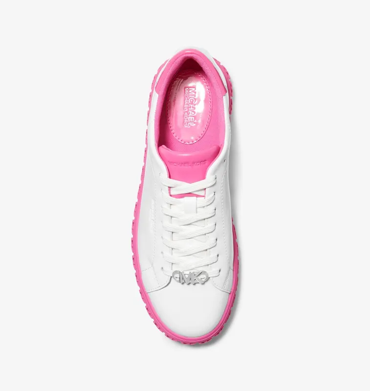Michael Kors MK Grove Two-Tone Leather Trainers – Cerise Multi (43R3GVFS1L-4898)