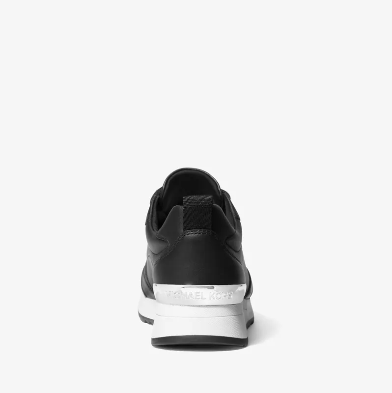 Michael Kors MK Allie Stride Leather and Nylon Trainer – Black (43S2ALFS1L-0001)