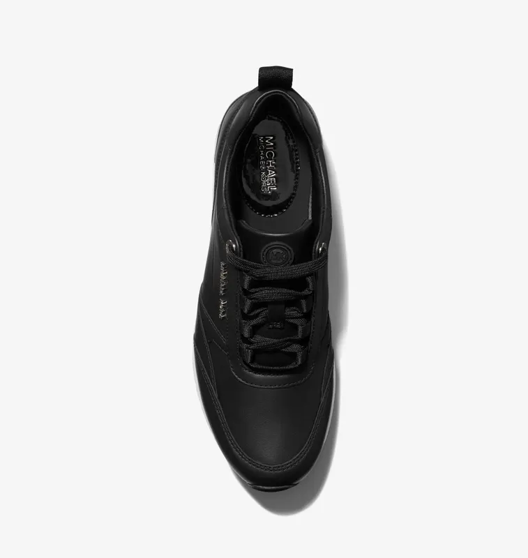 Michael Kors MK Allie Stride Leather and Nylon Trainer – Black (43S2ALFS1L-0001)