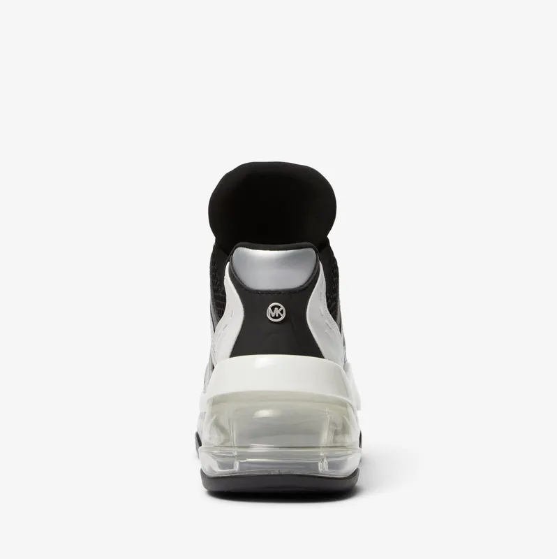 Michael Kors MK Olympia Sport Extreme Leather and Mesh Trainer – Black/white (43S3OLFS1D-0018)