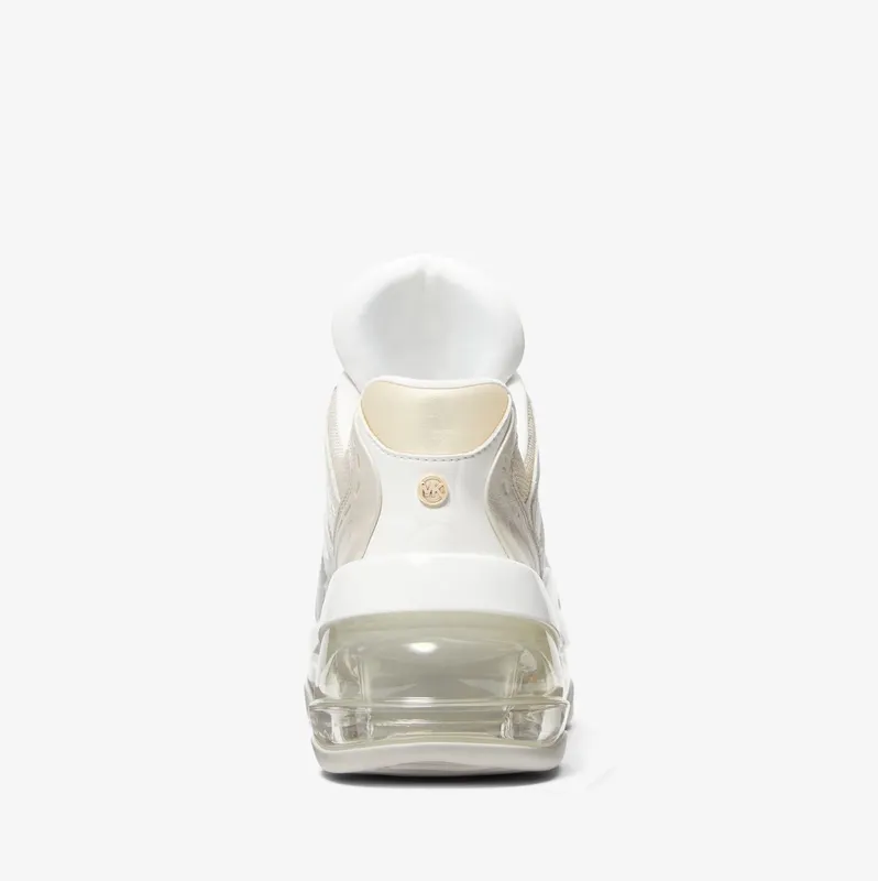 Michael Kors MK Olympia Sport Extreme Leather and Metallic Canvas Trainer – Pl Gld Multi (43S3OLFS6D-8236)