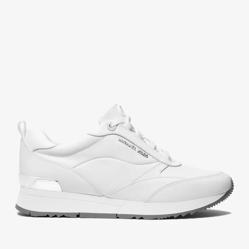Michael Kors MK Allie Stride Leather and Nylon Trainer – Optic White (43T2ALFS3L-1999)