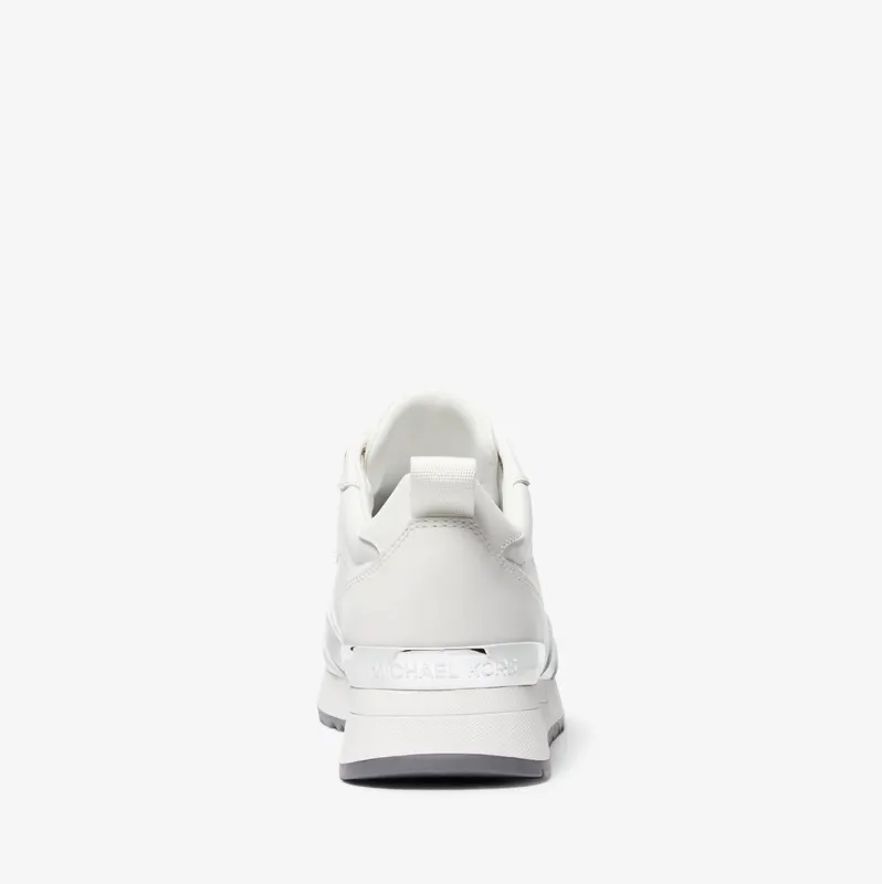Michael Kors MK Allie Stride Leather and Nylon Trainer – Optic White (43T2ALFS3L-1999)