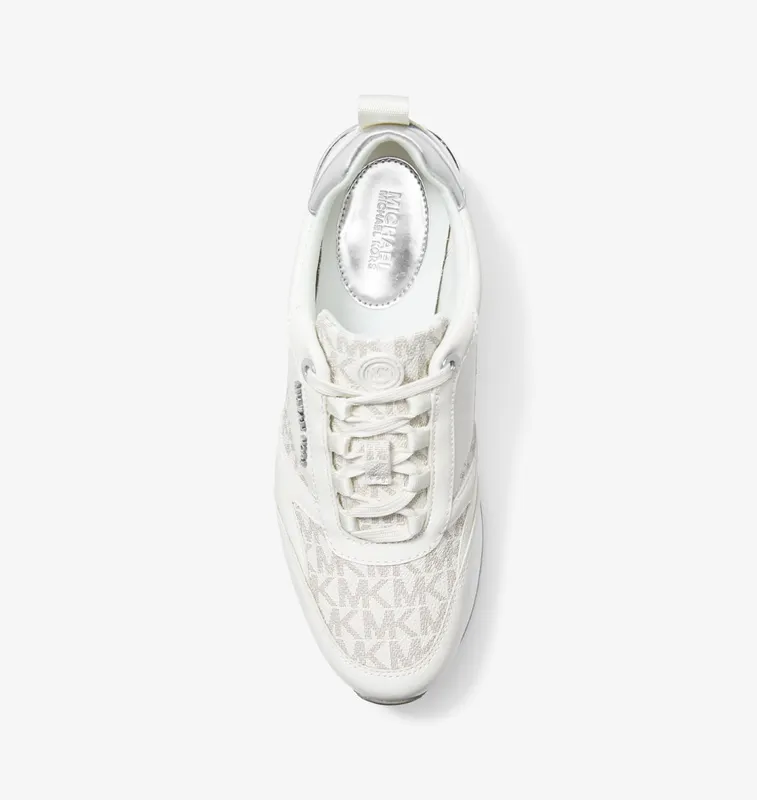 Michael Kors MK Allie Stride Logo and Leather Trainer – Van/cream (43T2ALFS4L-2543)