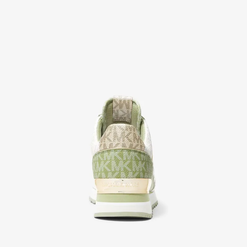 Michael Kors MK Maddy Two-Tone Logo and Mesh Trainer – Lt Sage Mlti (49R2MAFS3D-2733)