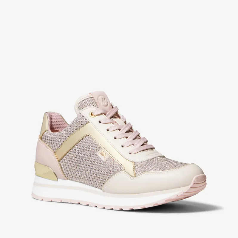 Michael Kors MK Maddy Leather and Glitter Chain-Mesh Trainer – Wht Rainbow (49S2MAFS3D-6650)