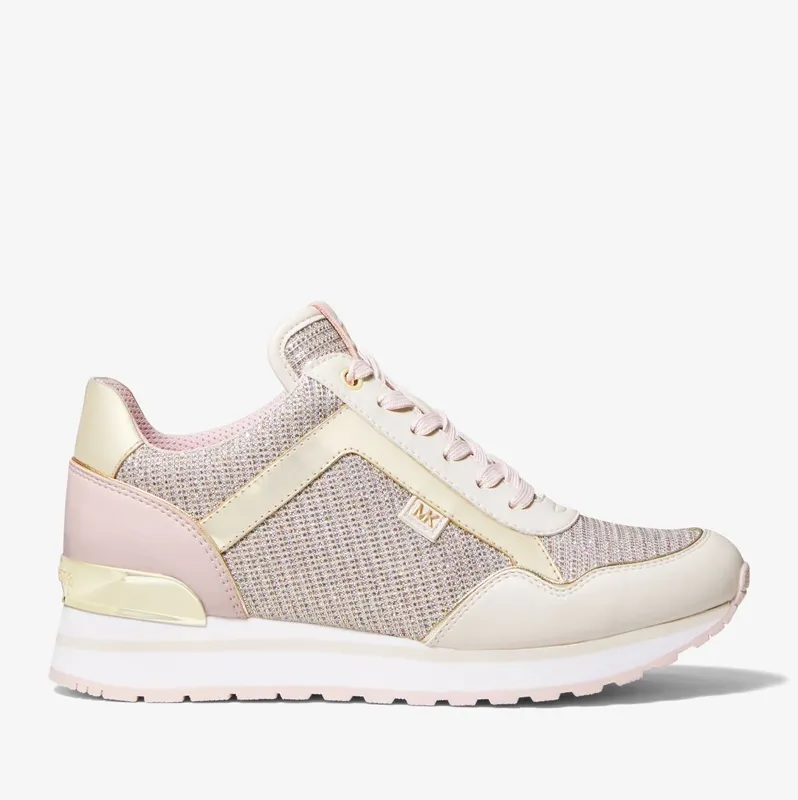 Michael Kors MK Maddy Leather and Glitter Chain-Mesh Trainer – Wht Rainbow (49S2MAFS3D-6650)