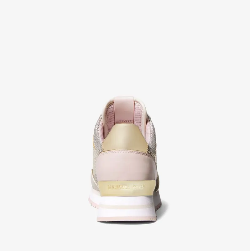 Michael Kors MK Maddy Leather and Glitter Chain-Mesh Trainer – Wht Rainbow (49S2MAFS3D-6650)