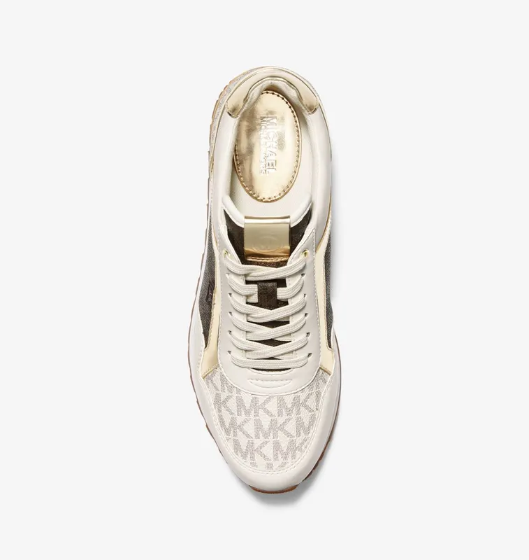 Michael Kors MK Maddy Two-Tone Logo Trainer – Vanil/brwn (49T8MAFS1B-6015)