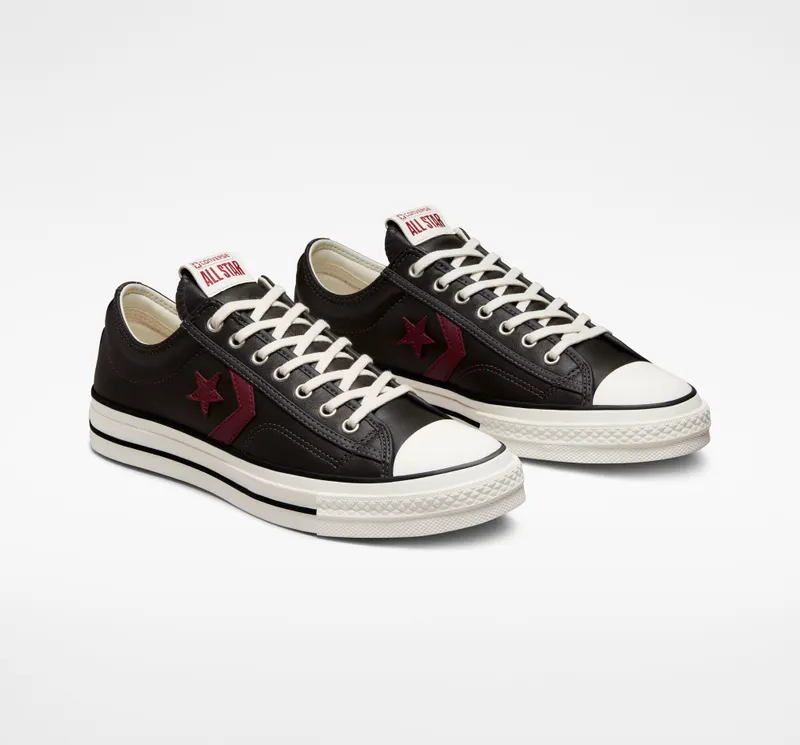 Converse Star Player 76 Leather Almost Black/dark Beetroot