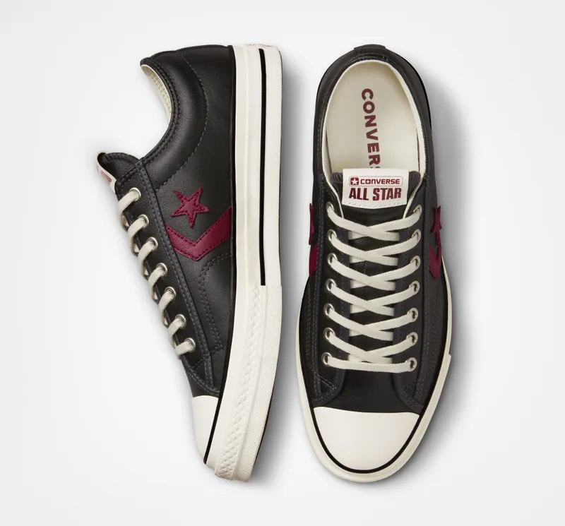 Converse Star Player 76 Leather Almost Black/dark Beetroot
