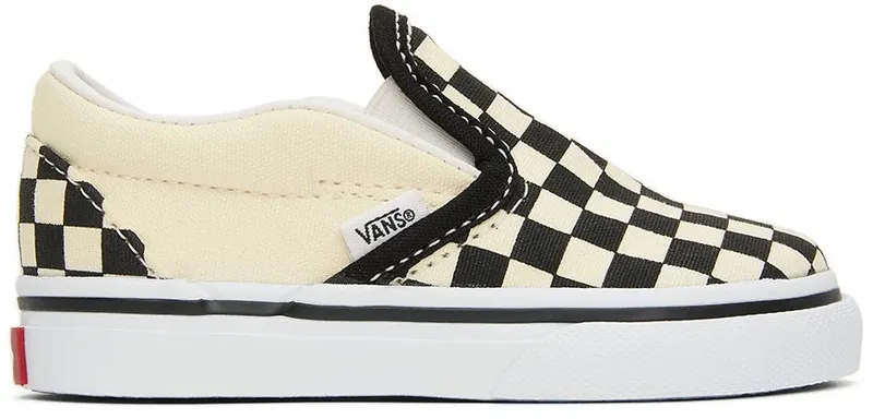 Vans Baby Black & Off-White Checkerboard Classic Slip-On Sneakers (VN000EX8BWW1)