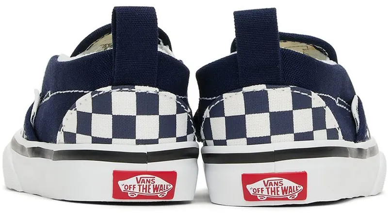 Vans Baby Navy & White Checkerboard Slip-On V Sneakers (VN000UBSARY1)