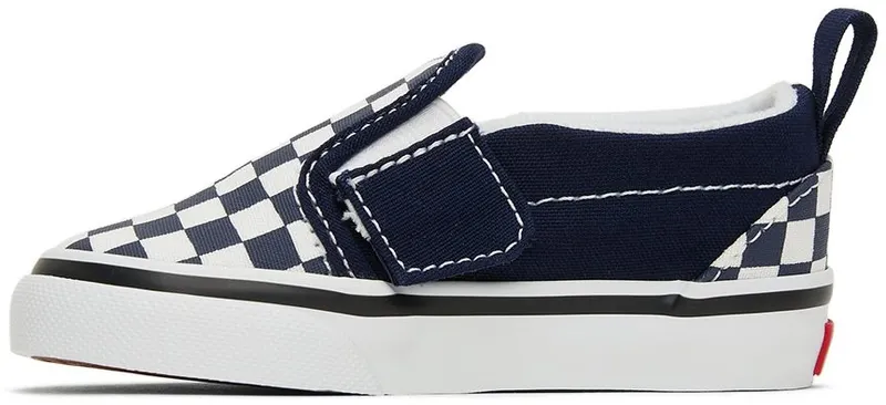 Vans Baby Navy & White Checkerboard Slip-On V Sneakers (VN000UBSARY1)