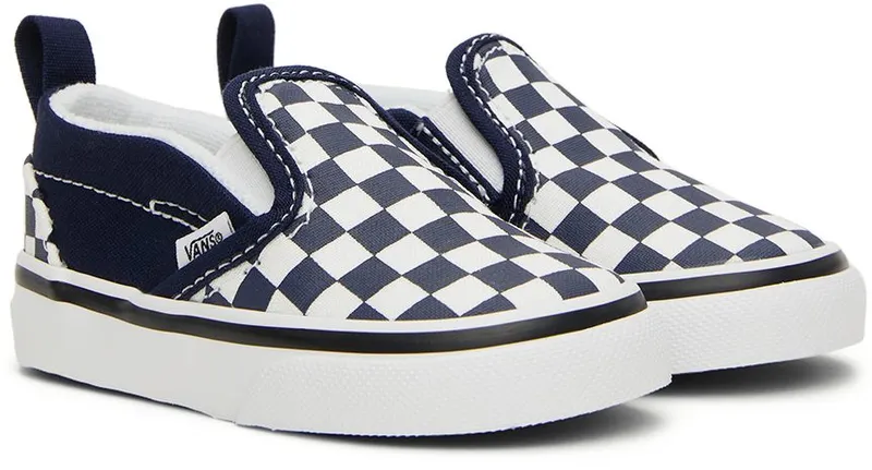 Vans Baby Navy & White Checkerboard Slip-On V Sneakers (VN000UBSARY1)