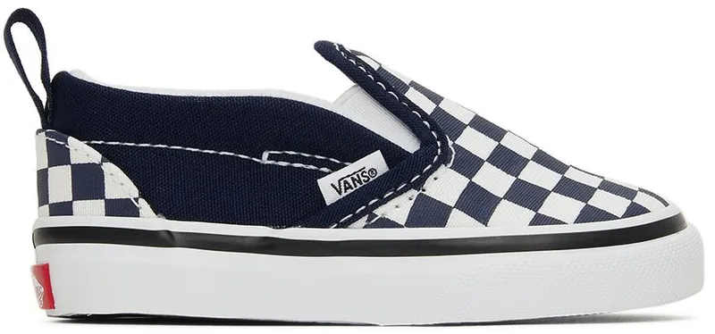 Vans Baby Navy & White Checkerboard Slip-On V Sneakers (VN000UBSARY1)