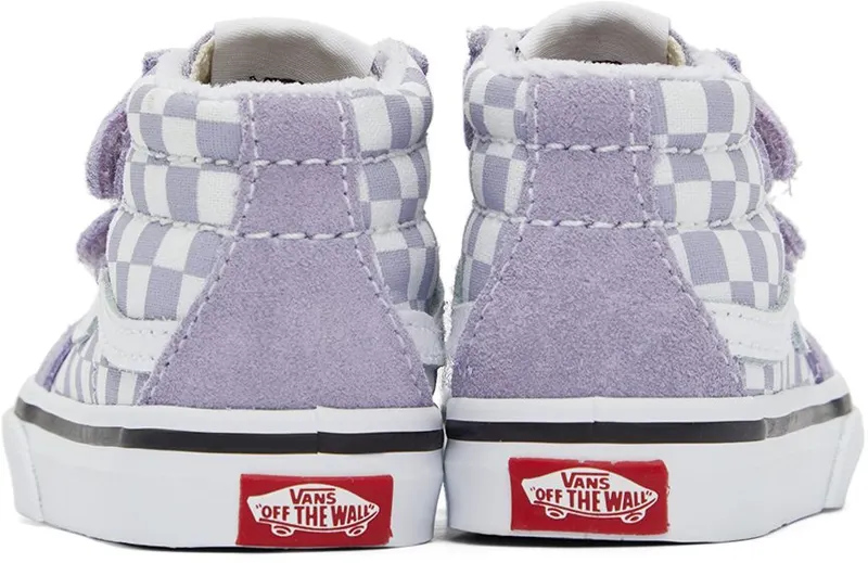Vans Baby Purple & White Checkerboard Sk8-Mid Reissue V Sneakers (VN00018WARV1)