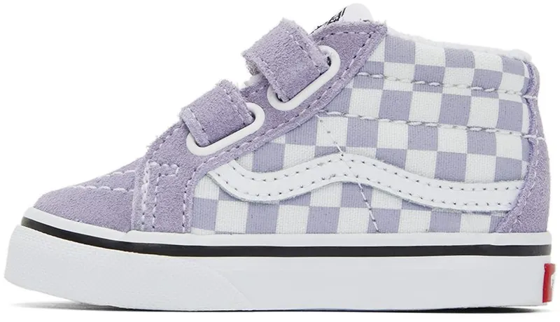 Vans Baby Purple & White Checkerboard Sk8-Mid Reissue V Sneakers (VN00018WARV1)