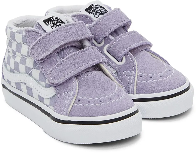Vans Baby Purple & White Checkerboard Sk8-Mid Reissue V Sneakers (VN00018WARV1)