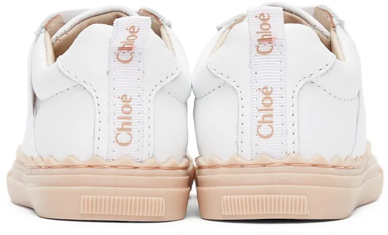 Chloé Baby White Leather Lauren Sneakers (C09030)
