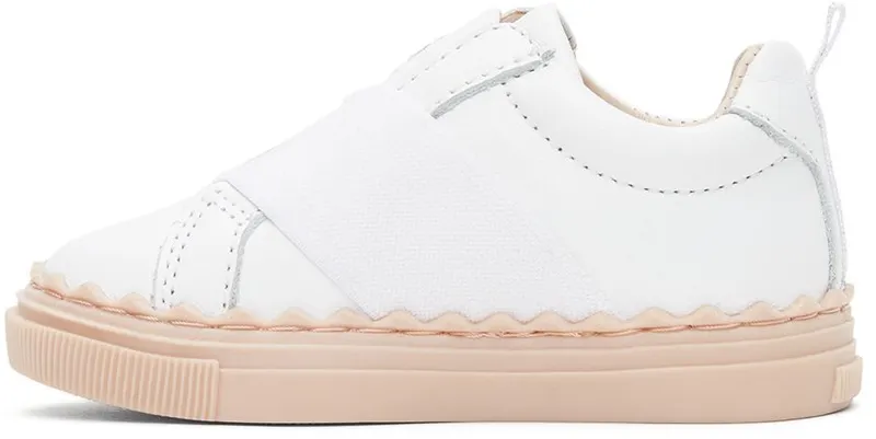 Chloé Baby White Leather Lauren Sneakers (C09030)