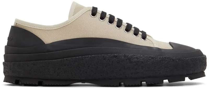 Jil Sander Beige Canvas Sneakers (JI37520A_15602)