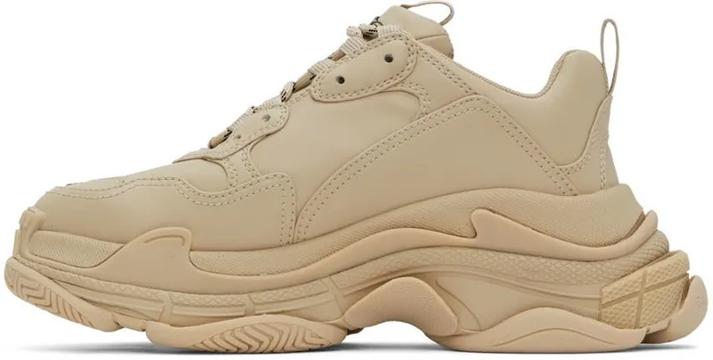 Balenciaga Beige Triple S Low-Top Sneakers (536737-W2FA5-9700)