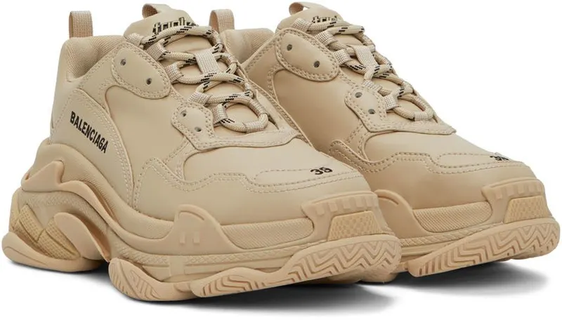Balenciaga Beige Triple S Low-Top Sneakers (536737-W2FA5-9700)