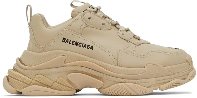 Balenciaga Beige Triple S Low-Top Sneakers (536737-W2FA5-9700)