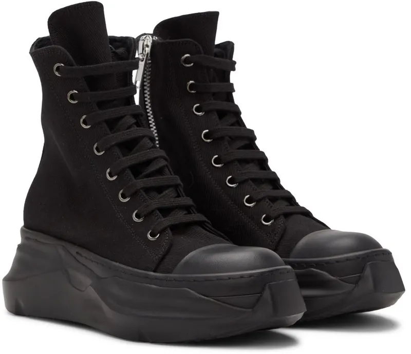 Rick Owens Drkshdw Black Abstract High Sneakers (DS01B7840 DM)