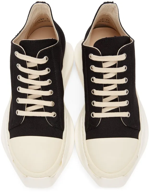 Rick Owens Drkshdw Black Abstract Low Sneakers (DU01B7842 DM)
